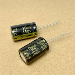 5 sản phẩm tụ điện hóa 10uF 450v 10uF450V ±20% kích thước 13x21mm
