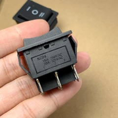 Công tắc hình con thuyền KCD4 16A 250VAC 3 chế độ 6 chân màu đen kích thước 31x25mm