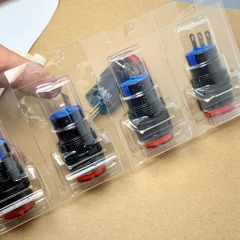 Nút nhắn AB6-M AB6Y-M AC 250V 3A DC 30V 5A nút nhắn tròn 16MM 3 chân màu đỏ