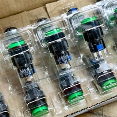 2 cái nút nhắn AB6-M AB6Y-M AC 250V 3A DC 30V 5A nút nhắn tròn 16MM 3 chân màu xanh lá