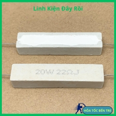 5 cái điện trở sứ 20W 22R 22ohm 220 kiểu chân ngang