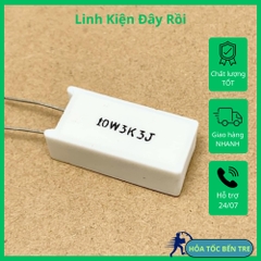 Điện trở sứ 10W 3.3Kohm 3.3KR 3K3J kích thước 16x30mm