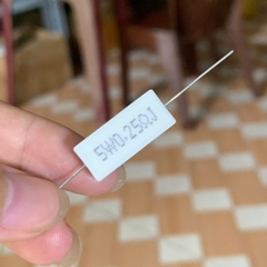5 cái điện trở sứ 5W 0.25ohm 0.25R R25 kiểu chân ngang 22x10x10mm