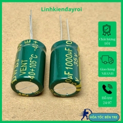 4 cái tụ điện hóa 1000uF 35V xanh lá 13x21mm tần số cao