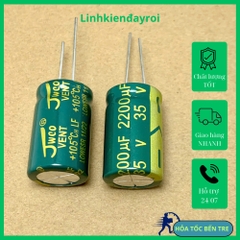 4 cái tụ hóa 2200uF 35v 2200uF35V 2200uF ±20% xanh lá 16x25mm