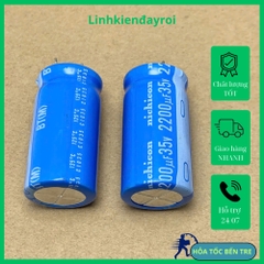 2 cái tụ điện hóa 2200uF 35v 2200uF35V BT KY NICHICON 18x35mm 16x25mm