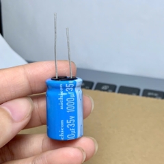 2 cái tụ điện hóa 1000uF 35V 35V1000uF NICHICON BT xanh lơ 16x25mm