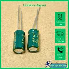 10 cái tụ điện hóa 47uF 50V 47uF50V 6.3x12mm xanh lá