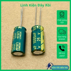10 cái tụ điện hóa 1000uF 25V 1000uF25V 10x20mm xanh lá