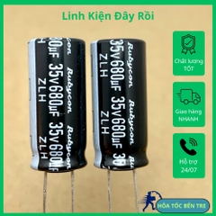 2 cái tụ điện hóa 35V680uF 35V 680uF hãng RUBYCON ZLH 10x23mm