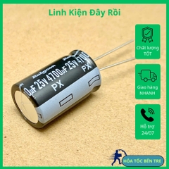 2 cái tụ điện hóa 25V4700uF 25V 4700uF hãng RUBYCON PX 16x25mm