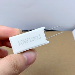 4 cái điện trở sứ 10W 10ohm 10R 100 kiểu chân dọc 16x35mm