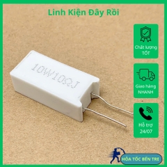 4 cái điện trở sứ 10W 10ohm 10R 100 kiểu chân dọc 16x35mm