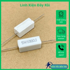 5 cái điện trở sứ 5W 100ohm 100R 101 kiểu ngang