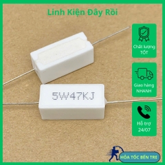 10 sản phẩm điện trở sứ 5W 47Kohm 47KR 473 chân ngang