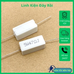 Điện trở sứ 5W 47R 47ohm kiểu chân ngang 22x10x10mm