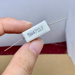 Điện trở sứ 5W 47R 47ohm kiểu chân ngang 22x10x10mm
