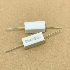 10 cái điện trở sứ 5W 470R 470ohm kiểu chân ngang 22x10x10mm