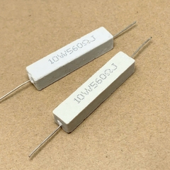 5 cái điện trở sứ 10W 560ohm 560R 560RJ kích thước 48x10x10mm