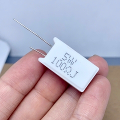 5 cái điện trở sứ RX27 5W 100R 100RJ 100ohm chân dọc