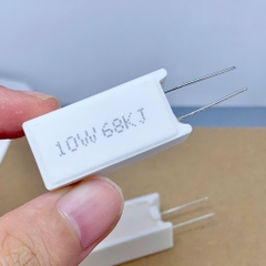 2 cái điện trở sứ 10W 68KR 68Kohm 683 10W kiểu chân dọc kích thước 35x25mm