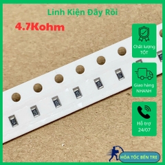 20 cái điện trở dán SMD 0603 4.7Kohm 4KR7 4K7 472 1/10W 5%