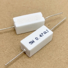 5 cái điện trở sứ 5W 0.47ohm 0.47R R47 9x9x22mm