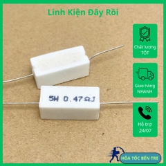 5 cái điện trở sứ 5W 0.47ohm 0.47R R47 9x9x22mm