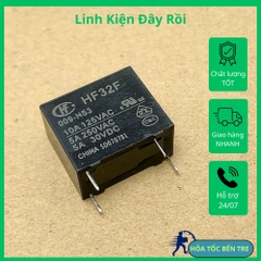 2 cái relay JZC/HF32F 009-HS3-(5A) cuộn dây 9V tải 250VAC 5A kích thước 10x15x18mm
