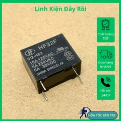 2 cái relay JZC/HF32F 012-HS3-(5A) cuộn dây 12V tải 250VAC 5A kích thước 10x15x18mm