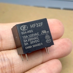 2 cái relay JZC/HF32F 024-HS3-(5A) cuộn dây 24V tải 250VAC 5A kích thước 10x15x18mm