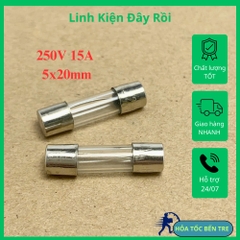 10 cái cầu chì ống thủy tinh 250V 20A kích thước 5x20mm