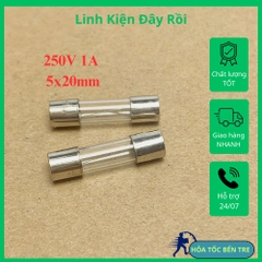 10 cái cầu chì ống thủy tinh 250V 1A kích thước 5x20mm