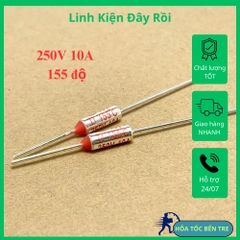 10 cái cầu chì nhiệt RY TF155°C RY155  250V 10A 155 độ