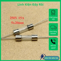 10 cái cầu chì ống thủy tinh 250V 1A 3.15A 4A 6.3A 8A 10A 15A chân cắm kích thước 5x20mm