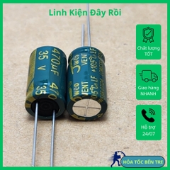 10 cái tụ điện hóa 470uF 35V 470uF35V 10x17MM xanh lá