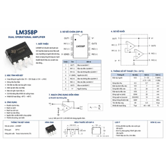 2 cái LM358P LM358SNG DIP-8 IC khuếch đại chính hãng