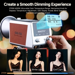 Đèn LED MIAOTU 150W – Pin 20000mAh, CRI ≥97, nhiệt độ màu 2700-6500K