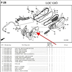 Chụp lốc nồi, Nắp hộp lọc gió Vision (2012-2013) - 19742-KZL-930