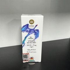 Viatmin D3K2 MK7 Sunday Natural 10ml (0-4Y) thuần chay (N)