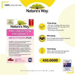 Bổ bầu và sau sinh Nature's Way PreConception Pregnancy Breastfeeding Plus 30 viên