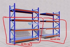Kệ kho - Kệ trung tải nối tiếp 200kg C2000xD2000(LL1950)xR600 3 tầng