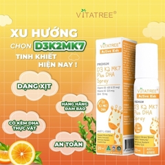 Xịt Vitatree Active Kids Premium D3 K2 MK7 Plus DHA 20ml (0M+)