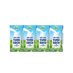 Thùng 24 hộp 110ml Nutimilk ít đường sữa tươi tươi sạch (1Y+) - 4T