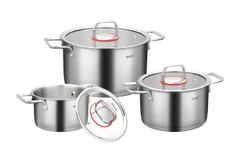 Bộ nồi SUS304, 6 món , 3 đáy GrandX GX603Nova