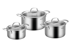 Bộ nồi Inox SUS304, 6 món, 3 lớp toàn thân GrandX GX 802 Elano