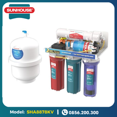 Máy lọc nước R.O không vỏ SUNHOUSE 8 lõi SHA8878KV