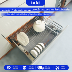Giá Kéo Bát Tủ Bếp Dưới Đa Năng RELAXY, Kệ Chén Tủ Bếp - INOX  304 - Ray Âm Giảm Chấn - Bảo Hành Vĩnh Viễn - Có Thợ Lắp
