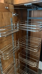 Tủ Đồ Khô Nhà Bếp 12 Ngăn 6 Tầng NAN DẸT CELAENO CAO CẤP, INOX 304, Hệ Ray Giảm Chấn - Bảo Hành Vĩnh Viễn - Có Thợ Lắp