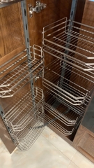 Tủ Đồ Khô Nhà Bếp 12 Ngăn 6 Tầng NAN DẸT CELAENO CAO CẤP, INOX 304, Hệ Ray Giảm Chấn - Bảo Hành Vĩnh Viễn - Có Thợ Lắp
